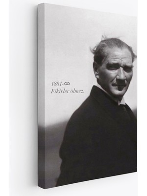 Harita Sepeti Atatürk Portre Tablosu Mustafa Kemal Atatürk Dikdörtgen Dekoratif Kanvas TABLO-FD-128