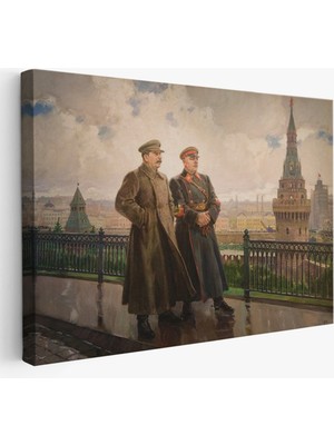 Harita Sepeti Kremlin'de Stalin ve Voroshilov Tablosu - Stalin And Voroshilov In The KREMLIN-6551