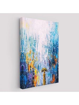 Harita Sepeti Yağmurlu Bir Gün Yağlıboya Görünüm Dekoratif Kanvas Duvar TABLOSU-5953