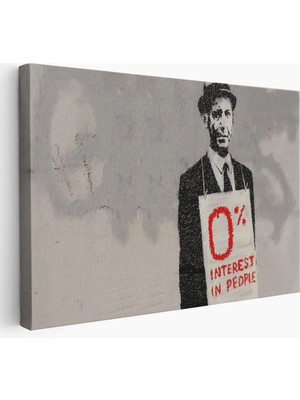 Harita Sepeti Banksy % 0 Faiz Oranı Isimli Çalışması Kanvas Tablo / % 0 Interest In PEOPLE-5110