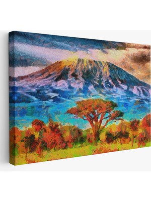 Harita Sepeti Tanzanya Kilimanjaro Dağı Manzarası Duvar TABLOSU-3480