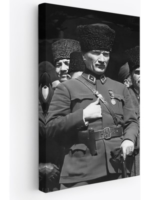Harita Sepeti Atatürk Portre Tablosu Mustafa Kemal Atatürk Dikdörtgen Dekoratif Kanvas TABLO-EY-123