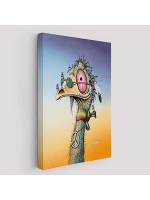 Harita Sepeti Hippi Devekuşu Dekoratif Duvar Tablosu -6181