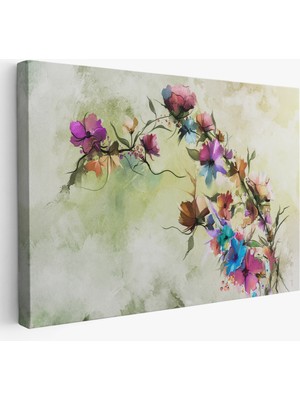 Harita Sepeti Soyut Bahar Çiçekleri Duvar TABLOSU-3649