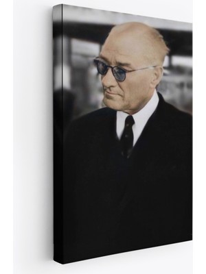 Harita Sepeti Atatürk Portre Tablosu Mustafa Kemal Atatürk Dikdörtgen Dekoratif Kanvas TABLO-FF-130