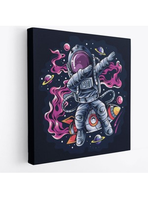 Harita Sepeti Dans Eden Astronot Kanvas TABLO-5069
