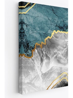 Harita Sepeti Mermer Desenli Dekoratif Kanvas TABLO-5174