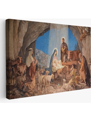 Harita Sepeti Isanın Doğumu ve Meryem Kanvas TABLO-5185