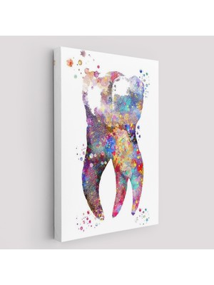 Harita Sepeti Renkli Diş, Diş Hekimi Duvar TABLOSU-6283