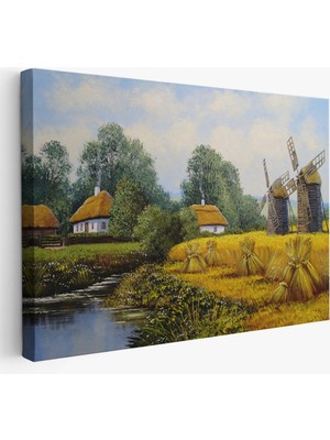 Harita Sepeti Ukrayna Köy Evi Dekoratif Kanvas Duvar TABLOSU-3675