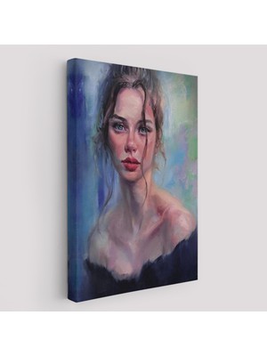 Harita Sepeti Renkli Gözlü Güzel Kadın Dekoratif Duvar TABLOSU-6368