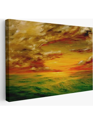 Harita Sepeti Deniz Manzarası Yağlıboya Görünüm Dekoratif Kanvas Duvar TABLOSU-3762