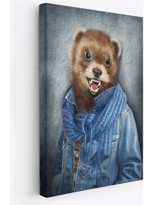 Harita Sepeti Simsar Kafalı Insan Kanvas TABLO-4990