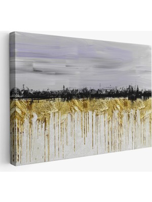 Harita Sepeti Gold Siyah ve Mavinin Müthiş Uyumu Modern Kanvas TABLO-5051