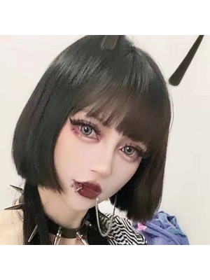 Takıconcept Ikisi Deliksiz Gothic Punk Fake Dudaktan Kulağa Zincirli Sahte Piercing Küpe