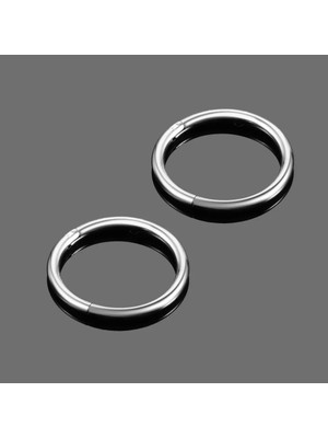 Takıconcept Unisex Gümüş Gri Menteşeli G23 Titanyum Kıkırdak Burun Halkası Hızma Piercing 10MM