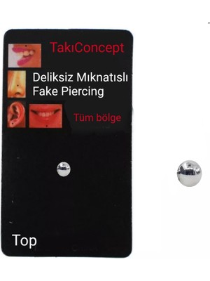 Takıconcept Deliksiz Ultra Güçlü Mıknatıslı Kulak Dudak Fake Top Piercing