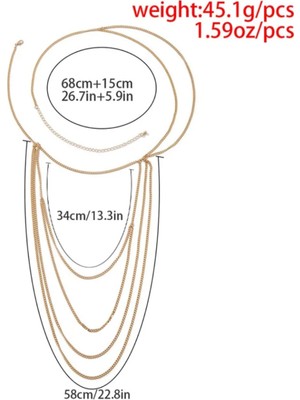 Takıconcept Altın Kaplama Omuz Zinciri, Vücut Aksesuarı, Vücut Zinciri