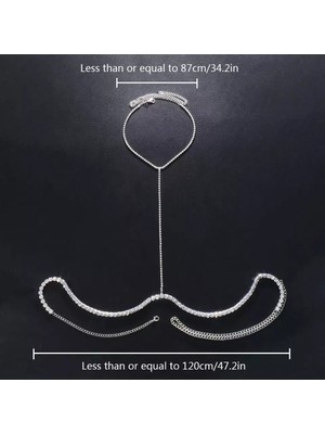 Takıconcept Kristal Taşlı Kolyeli Vücut Aksesuarı
