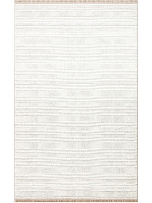 Eko Halı Oslo Osl 02 Whıte Grey Yumuşak Dokulu Hasır Dokuma Tarz Modern ve Şık Makine Dokuması Halı