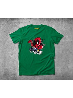 Freeyez Deadpool Basketball  Pamuklu Penye T-Shirt