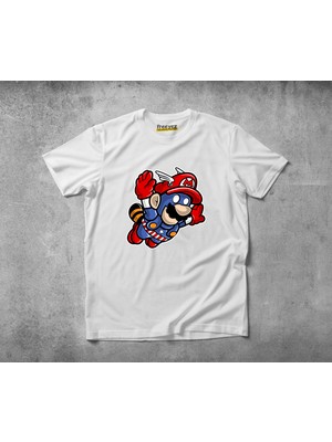 Freeyez Captain Mario  Pamuklu Penye T-Shirt