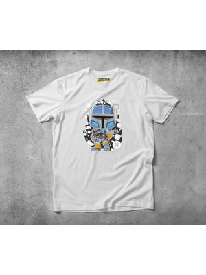 Freeyez Blue Mandalorian  Pamuklu Penye T-Shirt