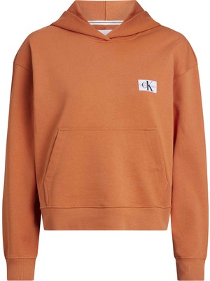 Calvin Klein Jeans Kapüşon Yaka Düz Turuncu Kadın Sweatshırt J20J222732SEC