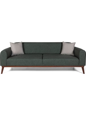 Perla Sofa Seneca Yataklı Kanepe Keten Yeşil