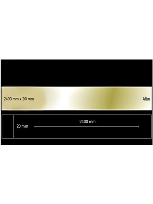 Demdekor Dekoratif Aynalı Pleksi Şerit Süs Altın 20 Mm X 2400 Mm Mobilya Dolap Süsü 20 MM ŞERİT