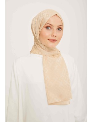 Armine Trend Jan Jan Koyu Krem Geometrik Desen Jakar Şal 5 - 3129
