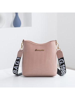 Masoffy Pembe Moda Yeni Kadın Postacı Çantası Timsah Pu Deri Kadın Crossbody Omuz El Çantaları Kadınlar Için Yüksek Kaliteli Bayan Çanta (Yurt Dışından)