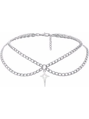 Takıconcept Kuzey Yıldızı Sallantılı Zincir Choker Kolye