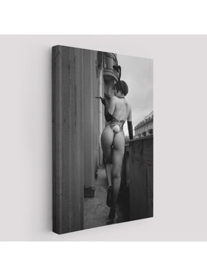 Harita Sepeti Siyah Beyaz Kadın Duvar Sanatışehvetli Duvar Sanatı Kanvas TABLO-5268B