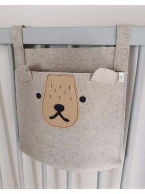Little Crazy Baby Iskandinav Tarz Sevimli  Ayı Figürlü Bebek ve Çocuk Odası Beşik ve Oda Düzenleyici Cep Aksesuar 30 x 30 cm