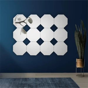 Sekizgen Ayna Pleksi 11X12,5 (10 Adet) (Gümüş/altın)