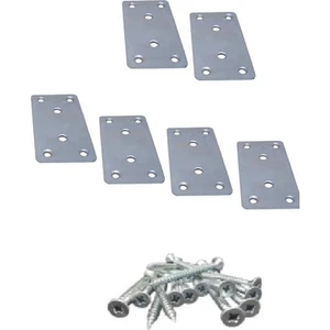 Düz Gönye Metal Mobilya Montaj Aparatı 6 Adet 40X80MM KB73