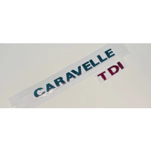 Yazı İzleri Vw Transporter T5 Caravelle Tdi 2004 - 2010 Üç Kırmızı Arka Bagaj Yazısı