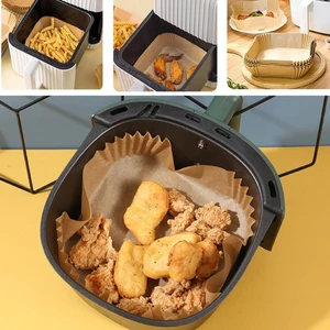 50 Adet Air Fryer Pişirme Kağıdı Tek Kullanımlık Hava Fritöz Yağ Geçirmez 23 cm Kare Pişirme Kağıdı Xxl