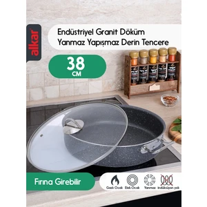 Sanayi Tipi Büyük Boy Basık Pilav Tenceresi 38 cm