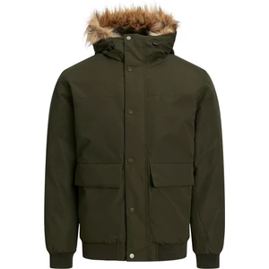 Jack & Jones Jjchamp Bomber Jacket Faux Fur Haki
