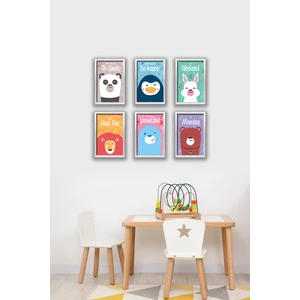 6 Parça Çerçeve Görünümlü Mdf Tablo Seti - 6kıdsartavessa2