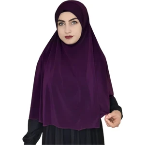 Erasra Class Tek Parca Pratik Büyük Hazır Eşarp  Hijap Mürdüm Renk Namaz Örtüsü