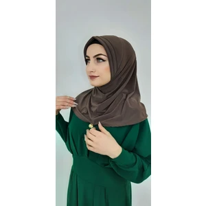 Erasra Class Takmatik Pratik Eşarp - Hac - Umre - Günlük Kullanıma Uygun Iç Göstermez. Kahve Renk
