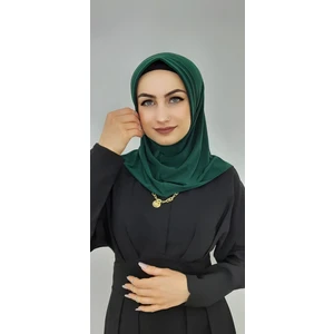 Erasra Class Takmatik Pratik Eşarp -Hac -Umre -Günlük Kullanıma Uygun Iç Göstermez Zümrüt Yeşili
