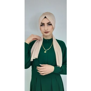 Erasra Class Tasarım Hazır Bone Şal Bej Rengi