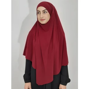 Erasra Class Sufle Hazır Baglamalı  Büyük  Esarp  Hijap Hac Umre Icin Uygundur Sandy Kumas Bordo