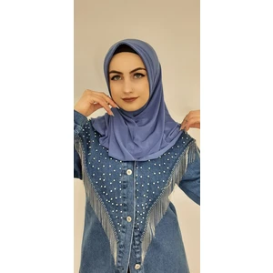 Erasra Class Takmatik Pratik Eşarp - Hac - Umre - Günlük Kullanıma Uygun Iç Göstermez. Indigo Renk