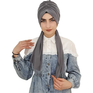 Erasra Class Tasarım  Hazır Bone Şal  Gri
