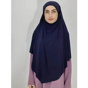 Erasra Class Sufle Hazır Baglamalı  Büyük  Esarp  Hijap Hac Umre Icin Uygundur Sandy Kumas Lacivert
